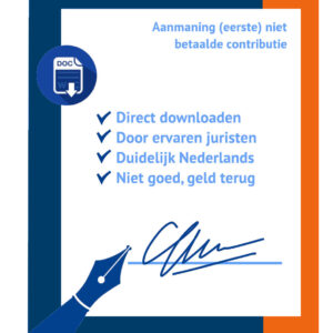 Aanmaning (eerste) niet betaalde contributie