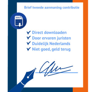 Brief tweede aanmaning contributie