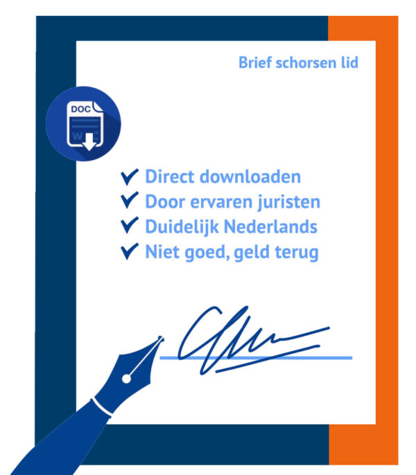 Brief schorsen verenigingslid